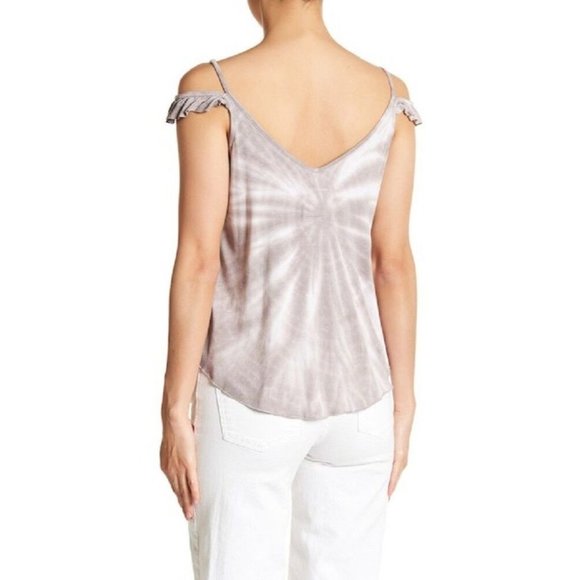 CHASER Cold Shoulder Cool jersey Ruffle Blouse Tie Dye CW7170 (  M ) - Picture 2 of 2